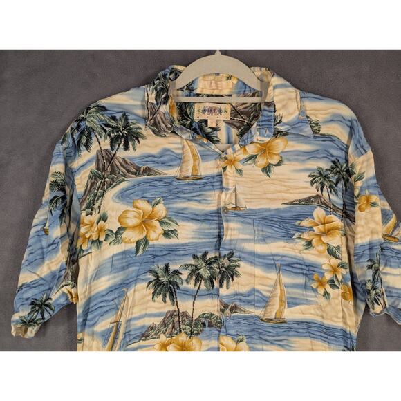 Campia Moda Men's Hawaiian Tropical Rayon Short Sleeve Shirt Button Up Size Med - Picture 2 of 9
